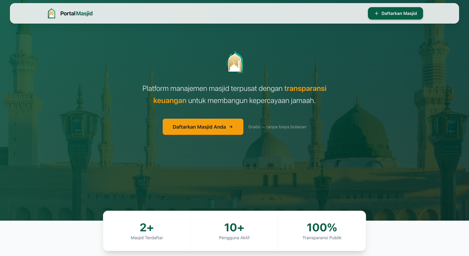 PortalMasjid — Multi-Tenant Mosque Management Platform